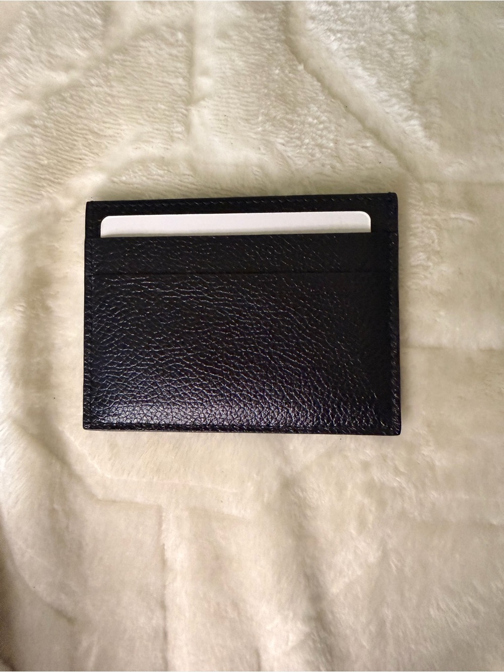 Balenciaga Black Leather Card Holder with Lime Green Logo - Picture 2 of 12